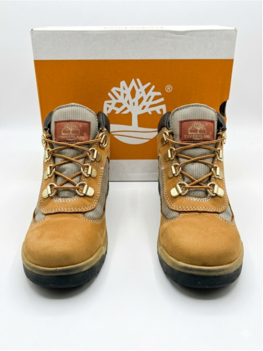 Timberland Boots Boys US 13 Tan Black Hiking Field Boots